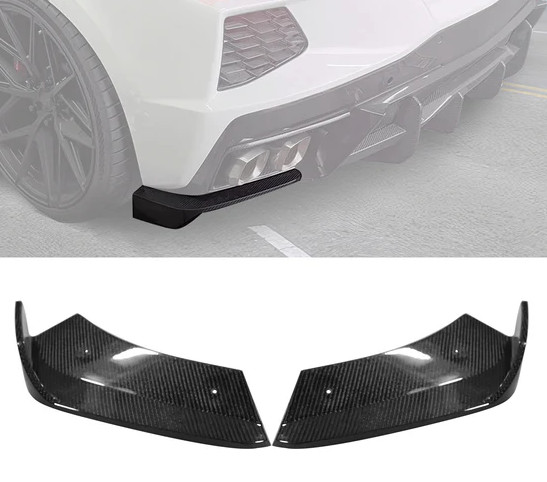 2020-2025 Chevrolet Corvette Rear Bumper Diffuser Aprons Carbon PRINT