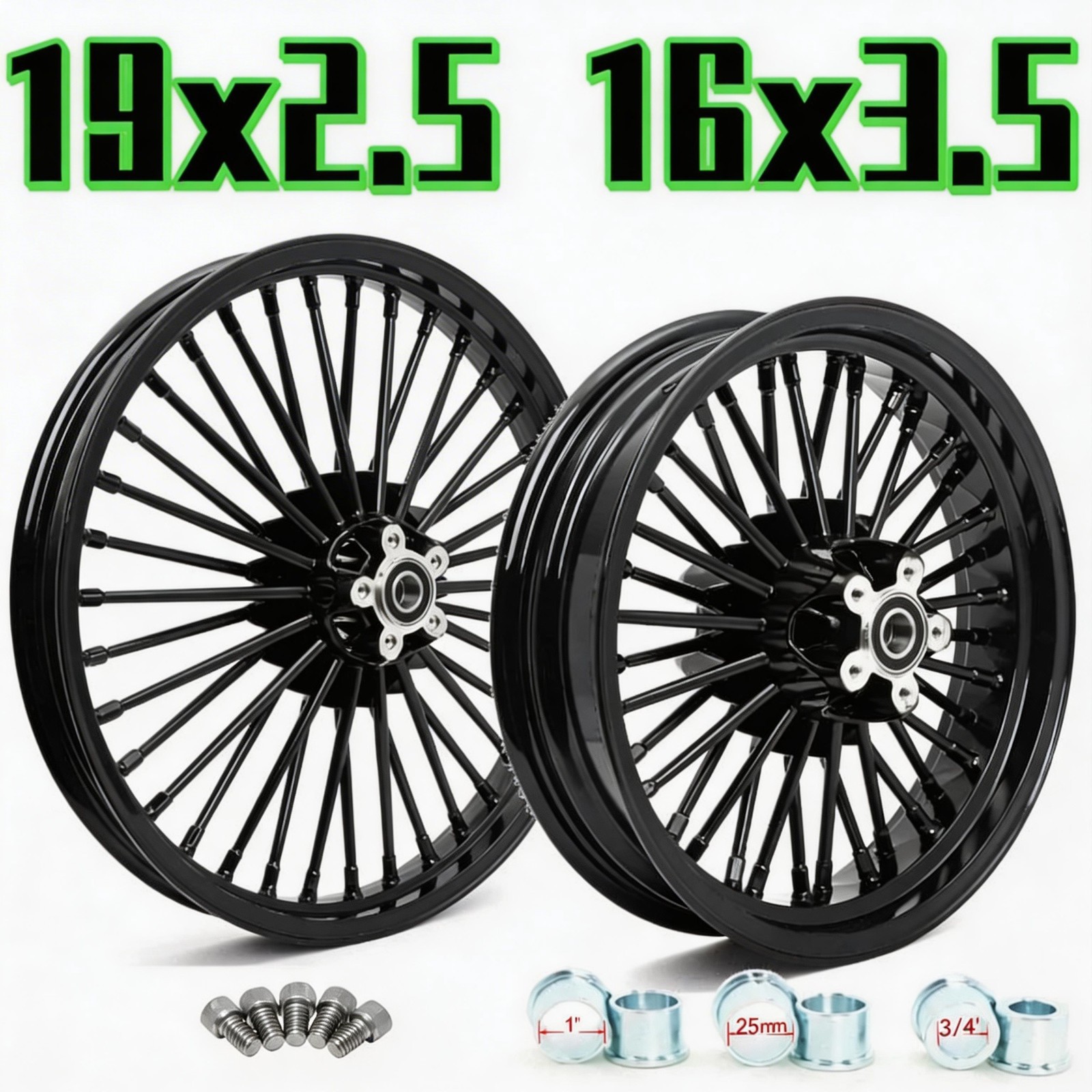 For Harley 19x2.5 16x3.5 Fat Spoke Wheels Rims Sportster Iron 883 XL883N XL1200N For Harley 19x2.5 16x3.5 Fat Spoke Wheels Rims Sportster Iron 883 XL883N XL1200N