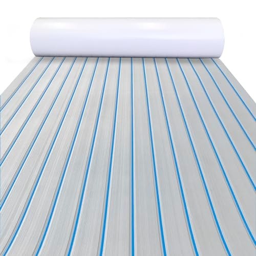 Self-Adhesive Faux Teak Boat Mat - Non-Slip EVA Foam 29 Sq.ft Decking Solution