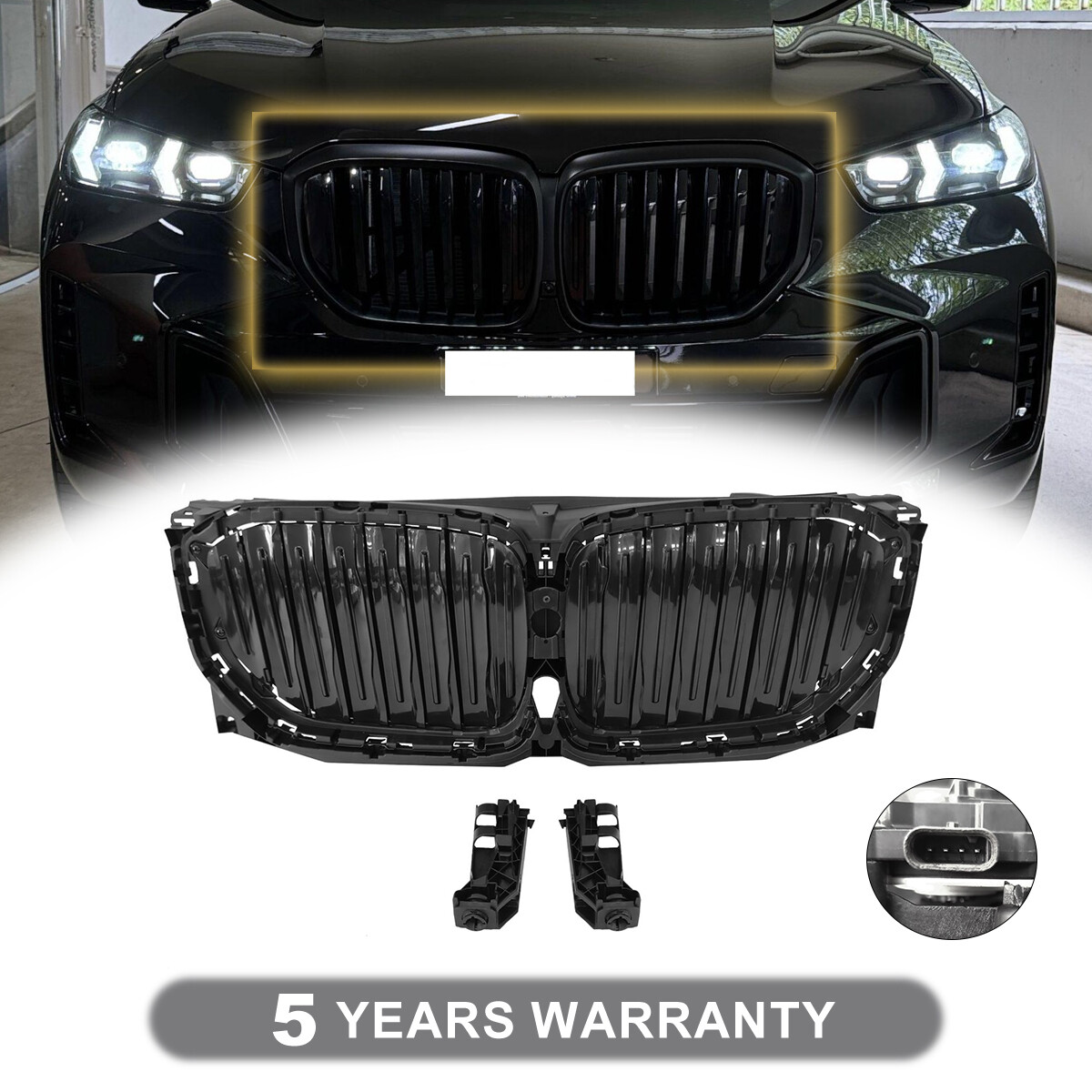 For BMW X5 2019-2022 2023 Front Bumper Grille Air Shutter Flap Upper With Motor
