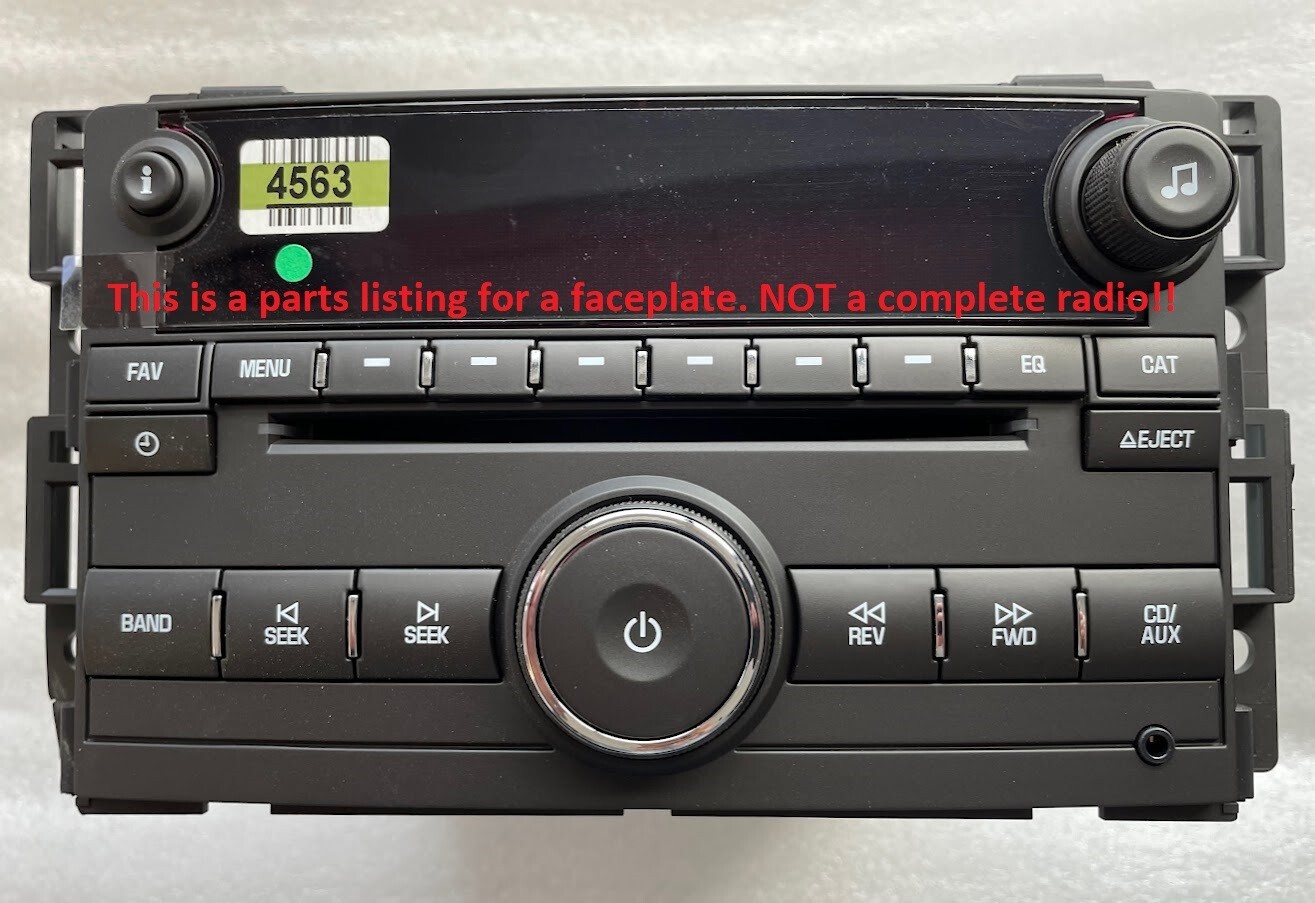 CD radio FACE for some 2006+ GM Delco stereos. For OEM factory original. New
