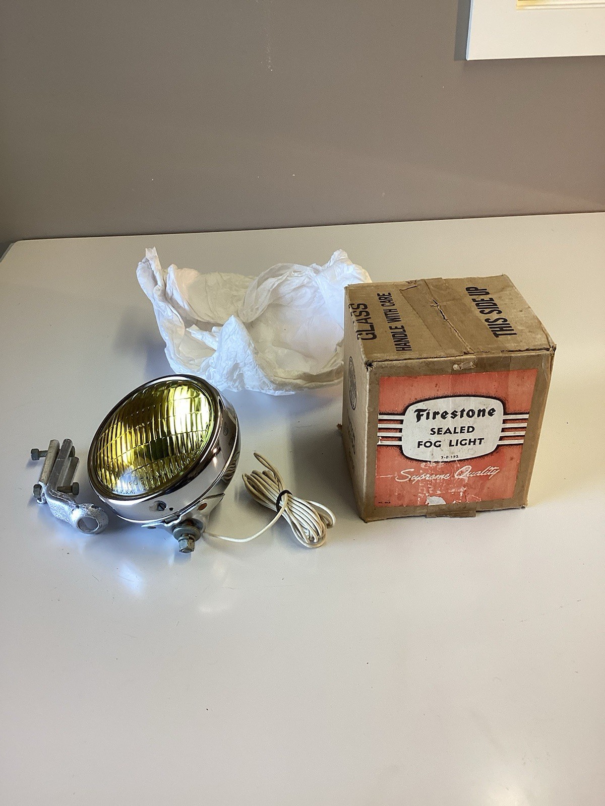 NOS Firestone Sealed Fog Light , 5 3/4”, BLC-2002-D , 1950’s