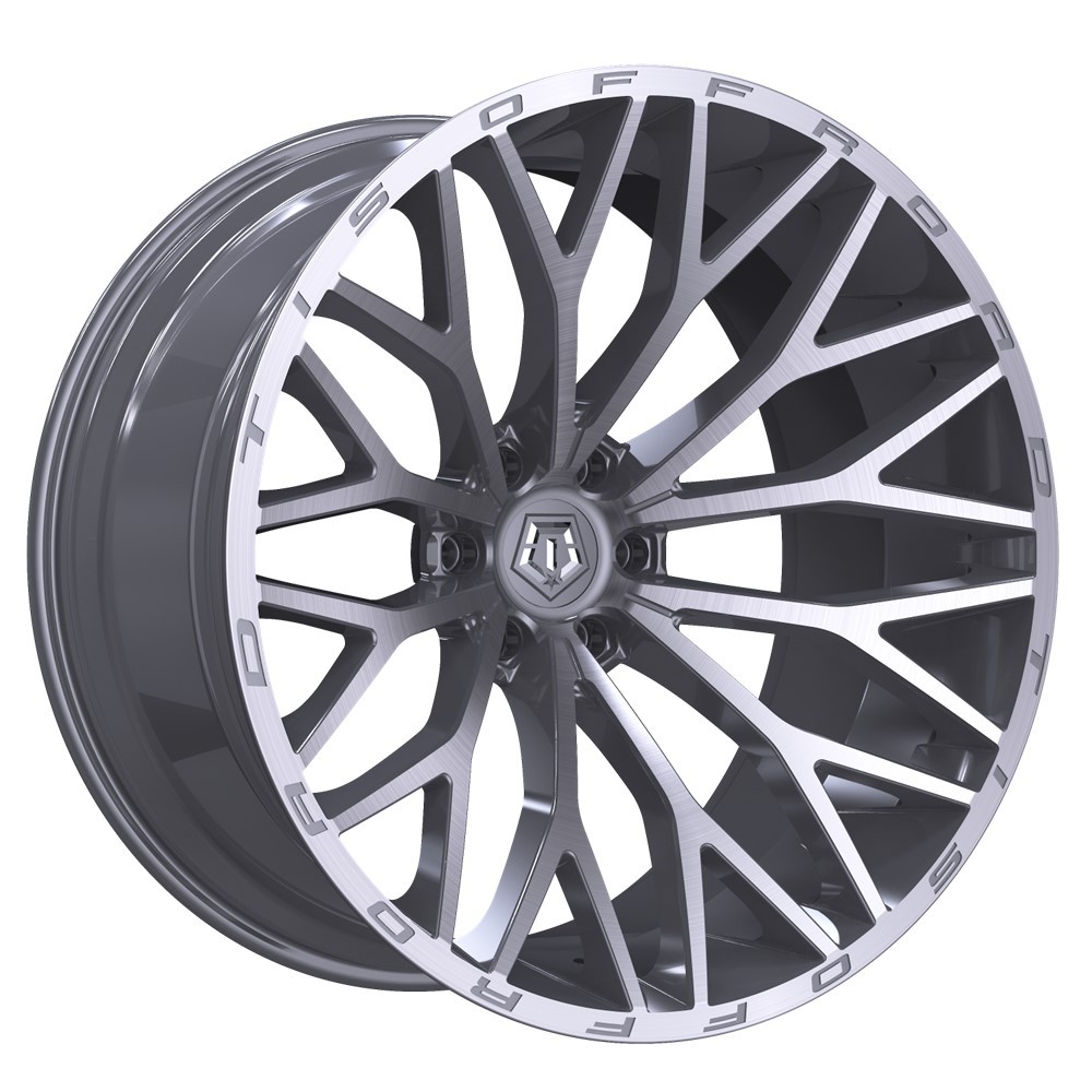 22x12 TIS 566BSM Brushed Silver & Milled Wheels 6x5.5 (-44mm) Set of 4