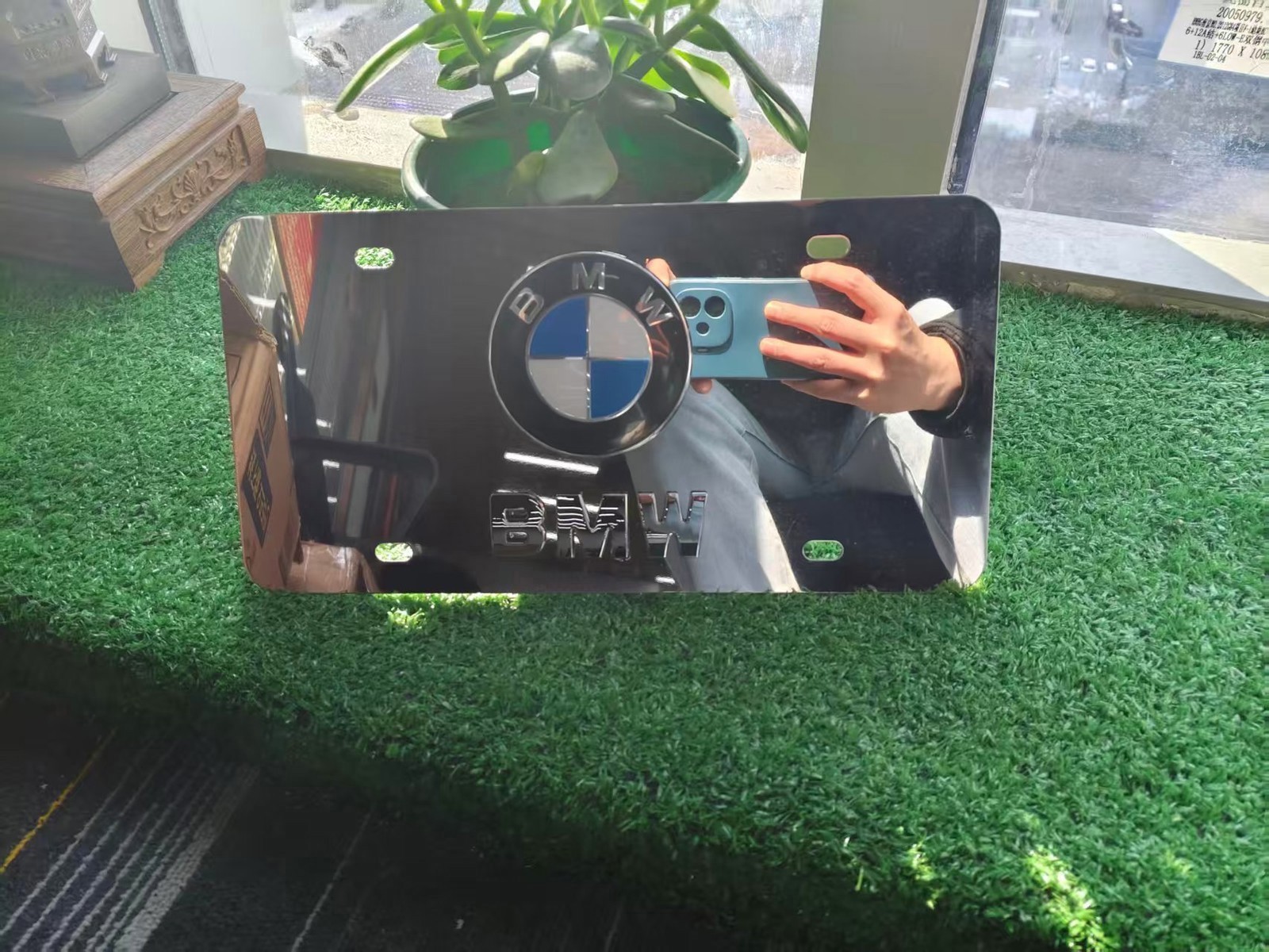 💎3D Mirrored For BMW Style License Plate Raised Emblem 6\