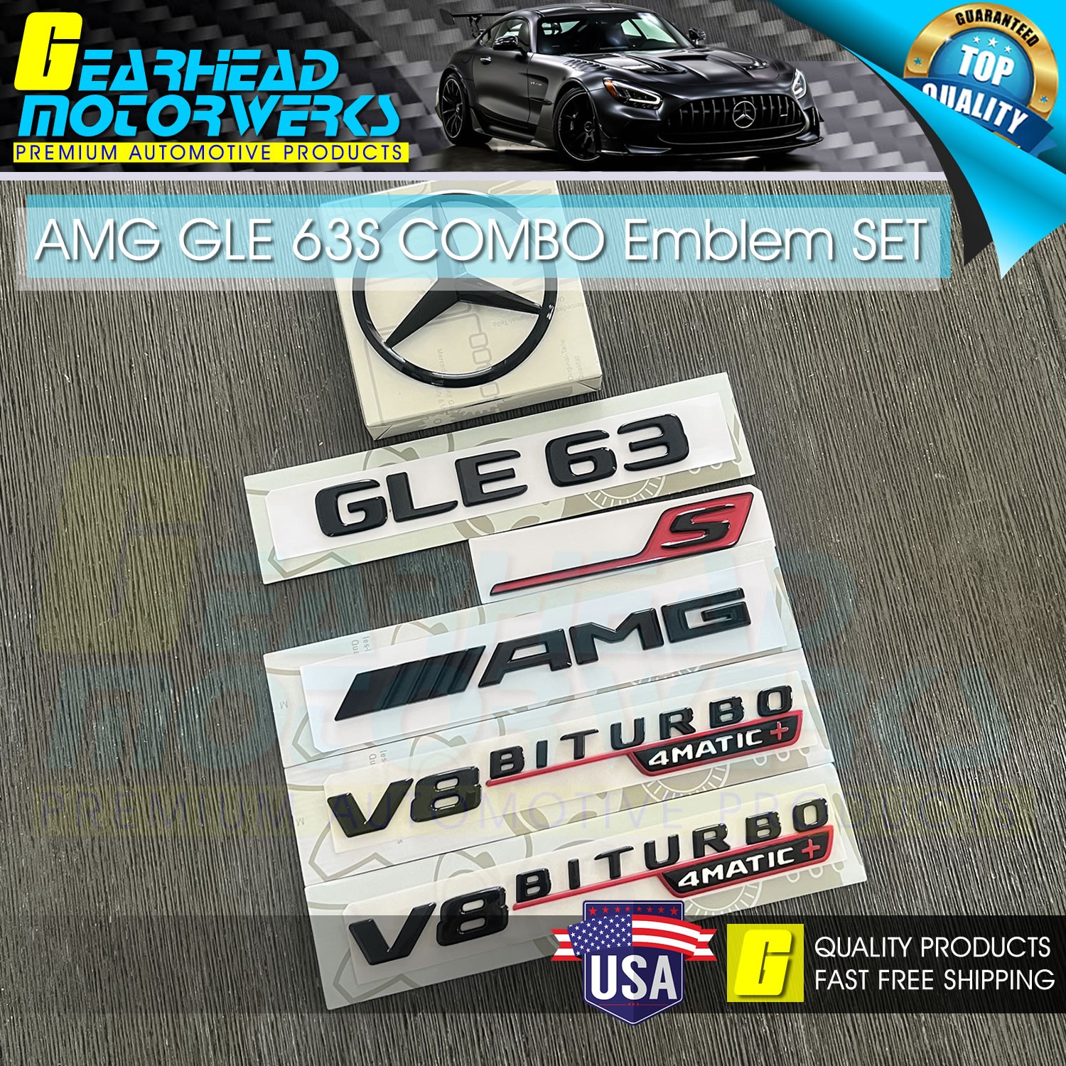 AMG GLE63S SUV V8 BITURBO 4MATIC+ Star Trunk Emblem Black Combo Mercedes V167
