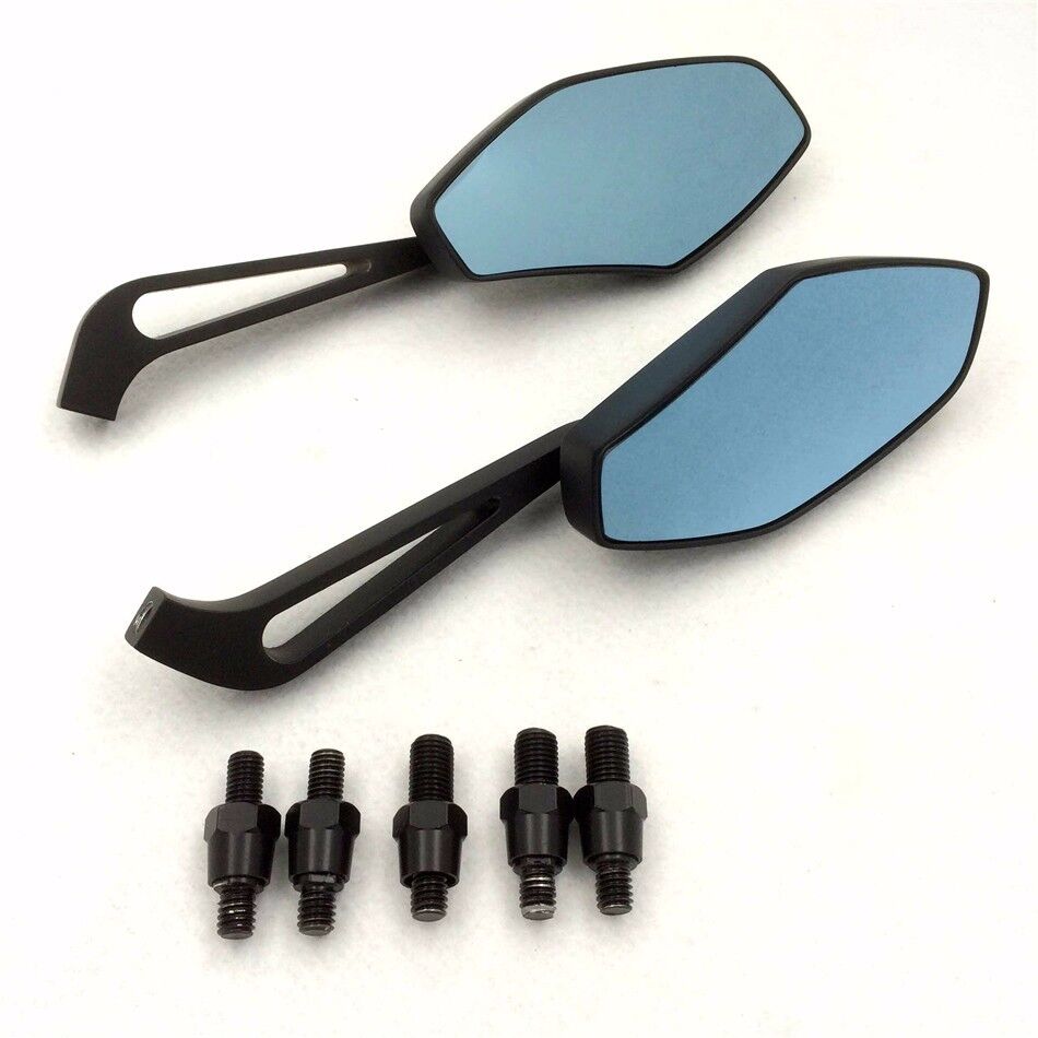 Black mirrors for motorcycle with 8mm or 10mm clockwise Honda handlebar mount