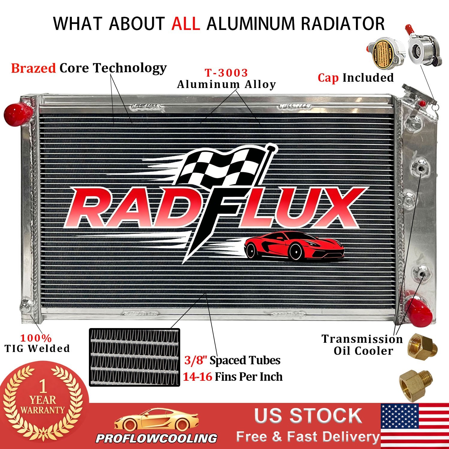 CC161 Aluminum Radiator For 1973-1986 74 77 83 Chevy/GMC C/K C10 C20 C30 K10 K20