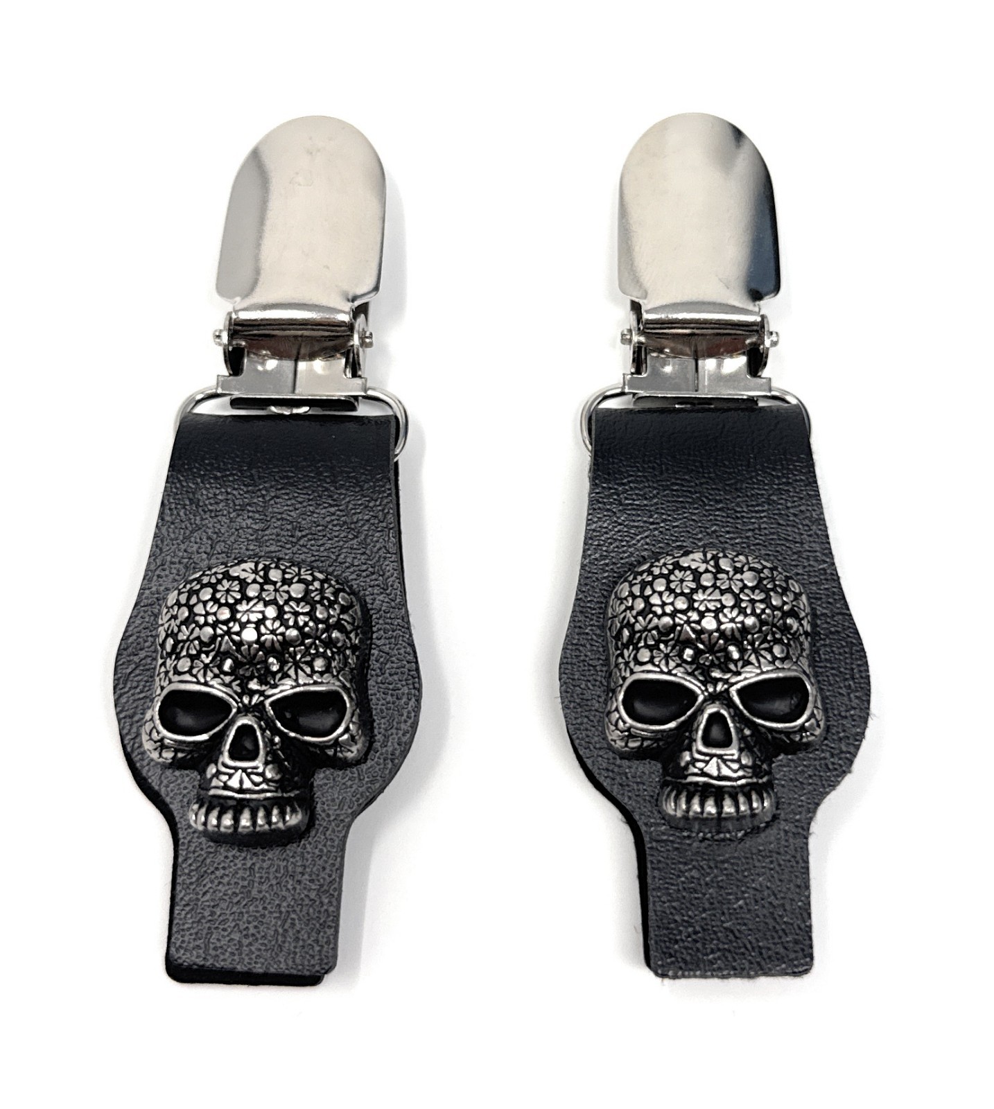 Warhawk Redesigned CELTIC SKULL Boot Clip Pant Leg Clamp for Bikers USA 122-11N