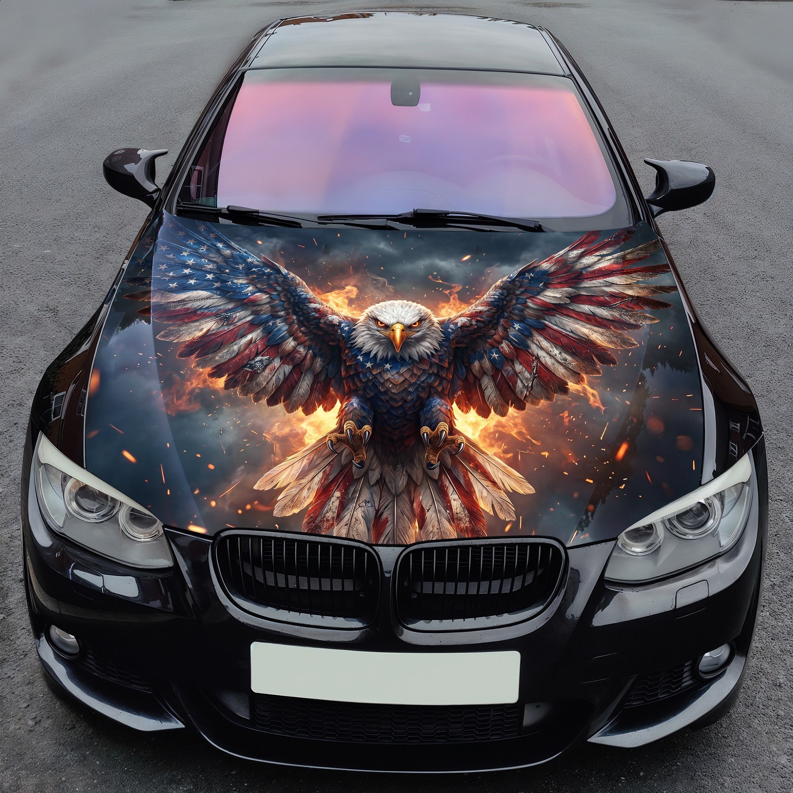 Patriotic Eagle USA Custom Vinyl Hood Wrap Decal Car Truck SUV Fit Patriotic Eagle USA Custom Vinyl Hood Wrap Decal Car Truck SUV Fit