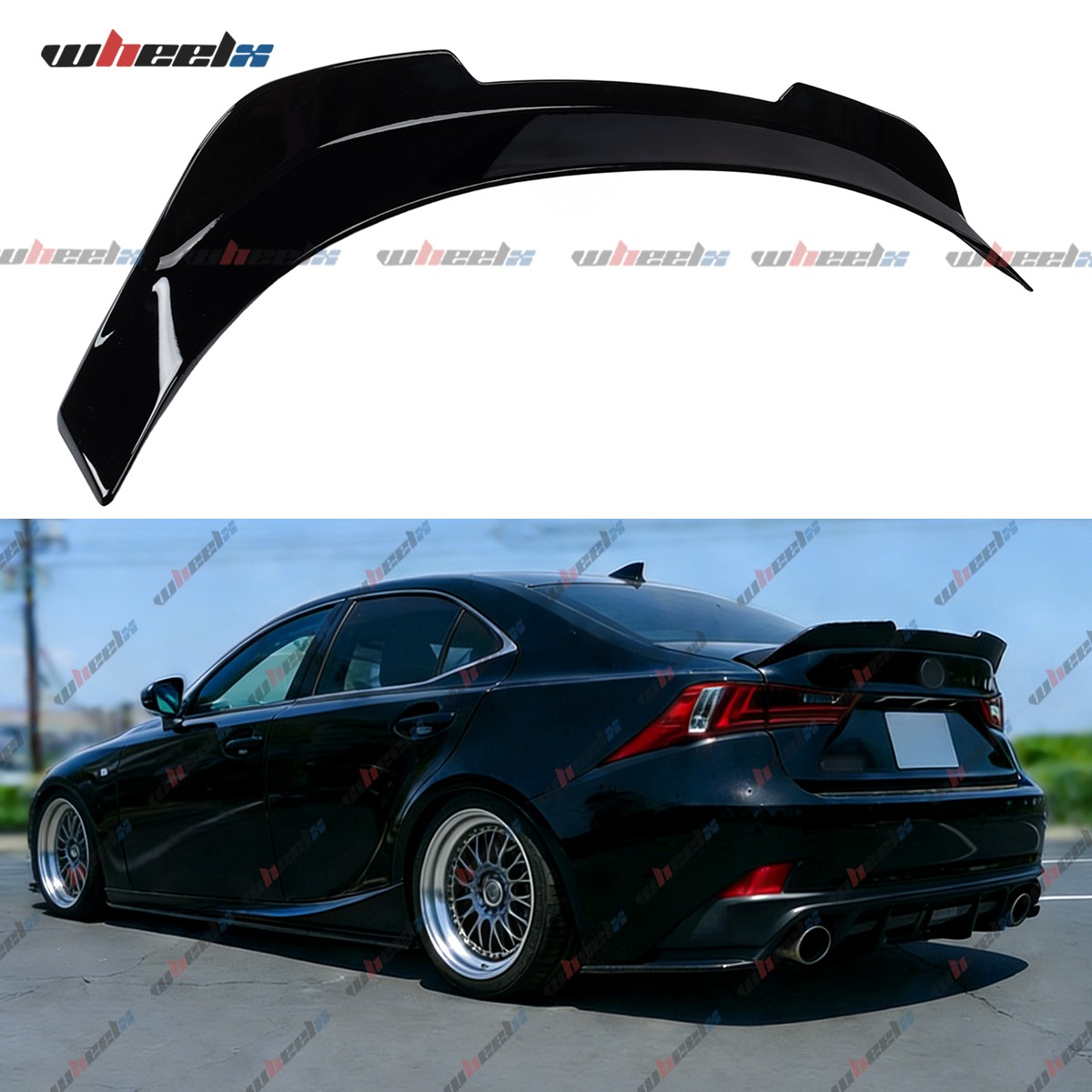 FOR 2014-20 LEXUS IS300 IS350 PSM STYLE GLOSS BLACK HIGHKICK TRUNK SPOILER WING