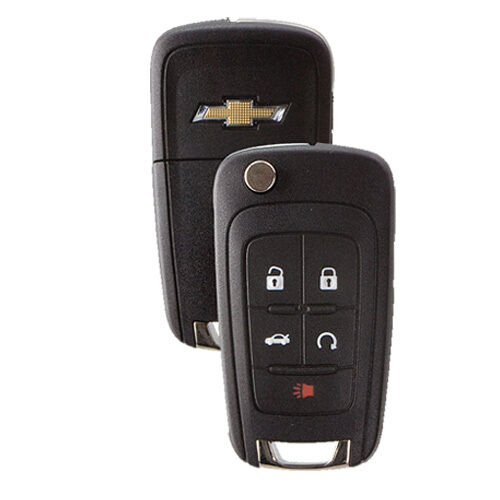 New Flip Key Keyless Entry Remote Fob for Chevrolet 5-button with Remote Start