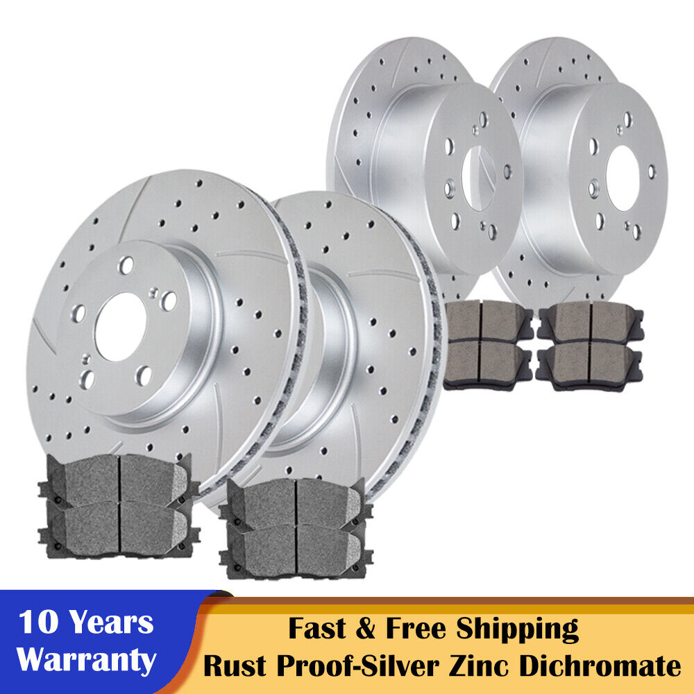 For 12-18 Camry Avalon Toyota Lexus Front Rear Rotors and Brake Pads Brakes Kit