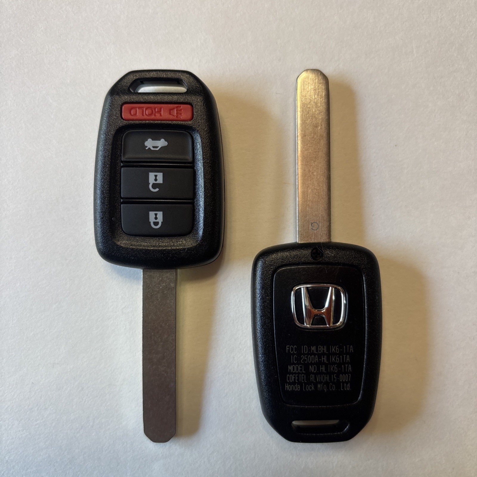 OEM Reshelled 2017-21 HONDA CIVIC CR-V keyless entry remote key fob MLBHLIK6-1TA OEM Reshelled 2017-21 HONDA CIVIC CR-V keyless entry remote key fob MLBHLIK6-1TA