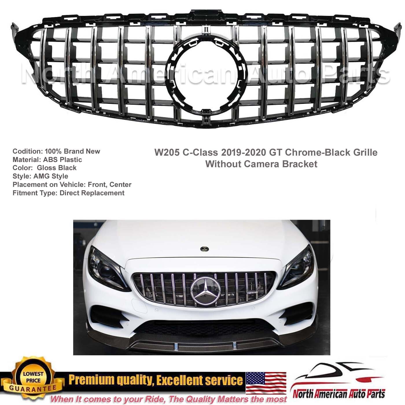 C250 C300 C350 Grille GT Black-Chrome 2019 2020 No Camera 2/4 Door New C250 C300 C350 Grille GT Black-Chrome 2019 2020 No Camera 2/4 Door New