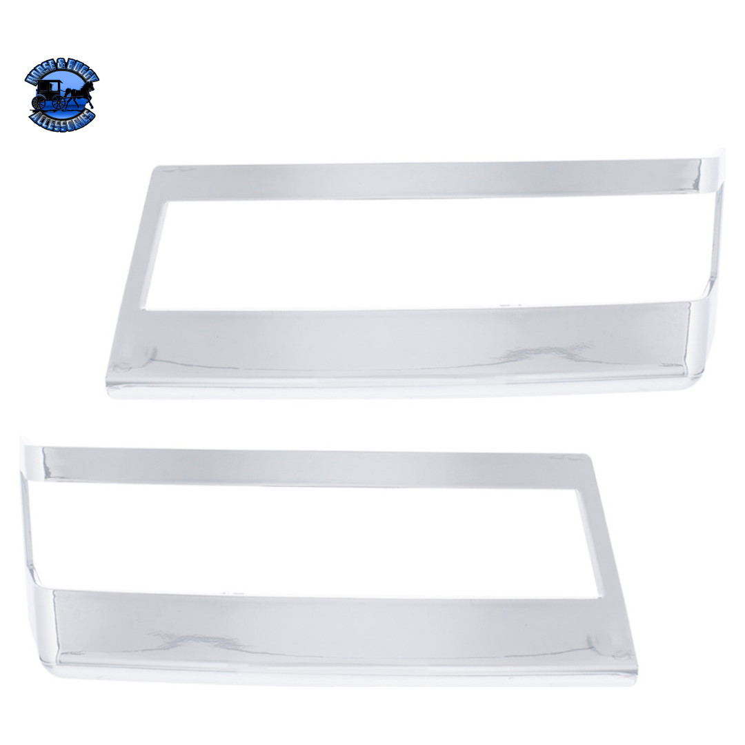 CHROME PLASTIC TURN SIGNAL BEZELS FOR 2018-2024 FREIGHTLINER CASCADIA (PAIR) #42 CHROME PLASTIC TURN SIGNAL BEZELS FOR 2018-2024 FREIGHTLINER CASCADIA (PAIR) #42