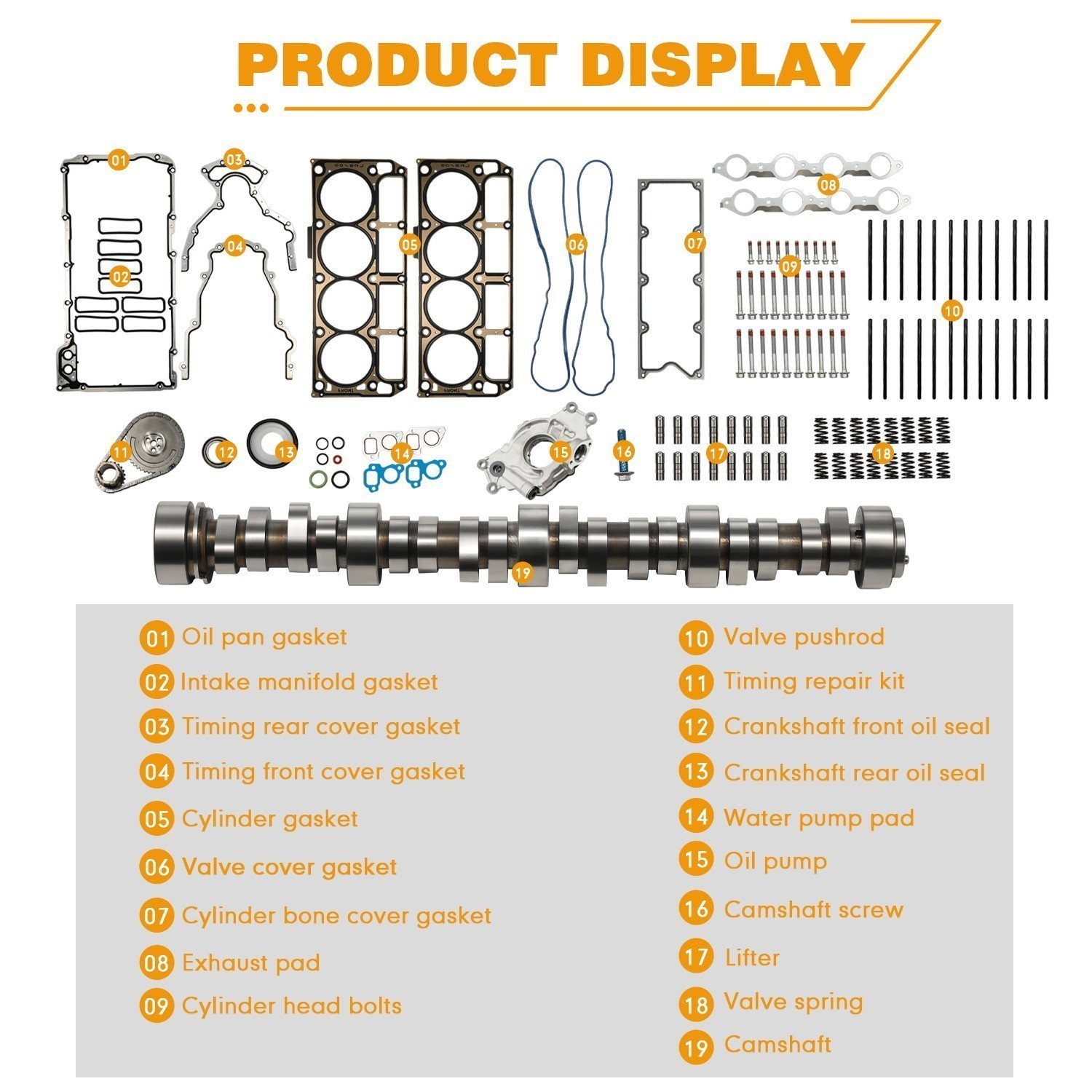 For LS1 4.8 5.3 5.7 6.0 6.2 LS Sloppy Mechanics Stage 2 Cam Springs Lifters Kit