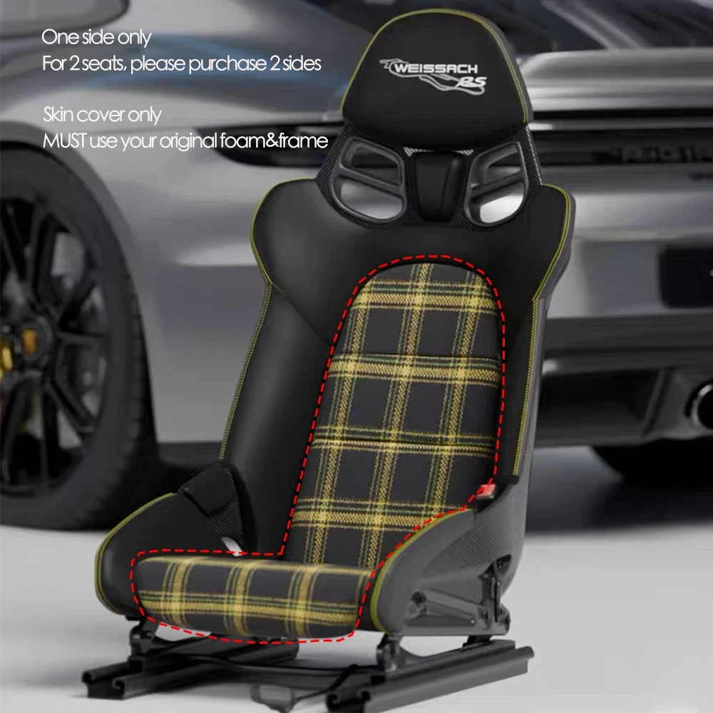 1 side Porsche Black+Yellow 918 992 Bezüge Bucket LWB Seats GT3 Schalensitze