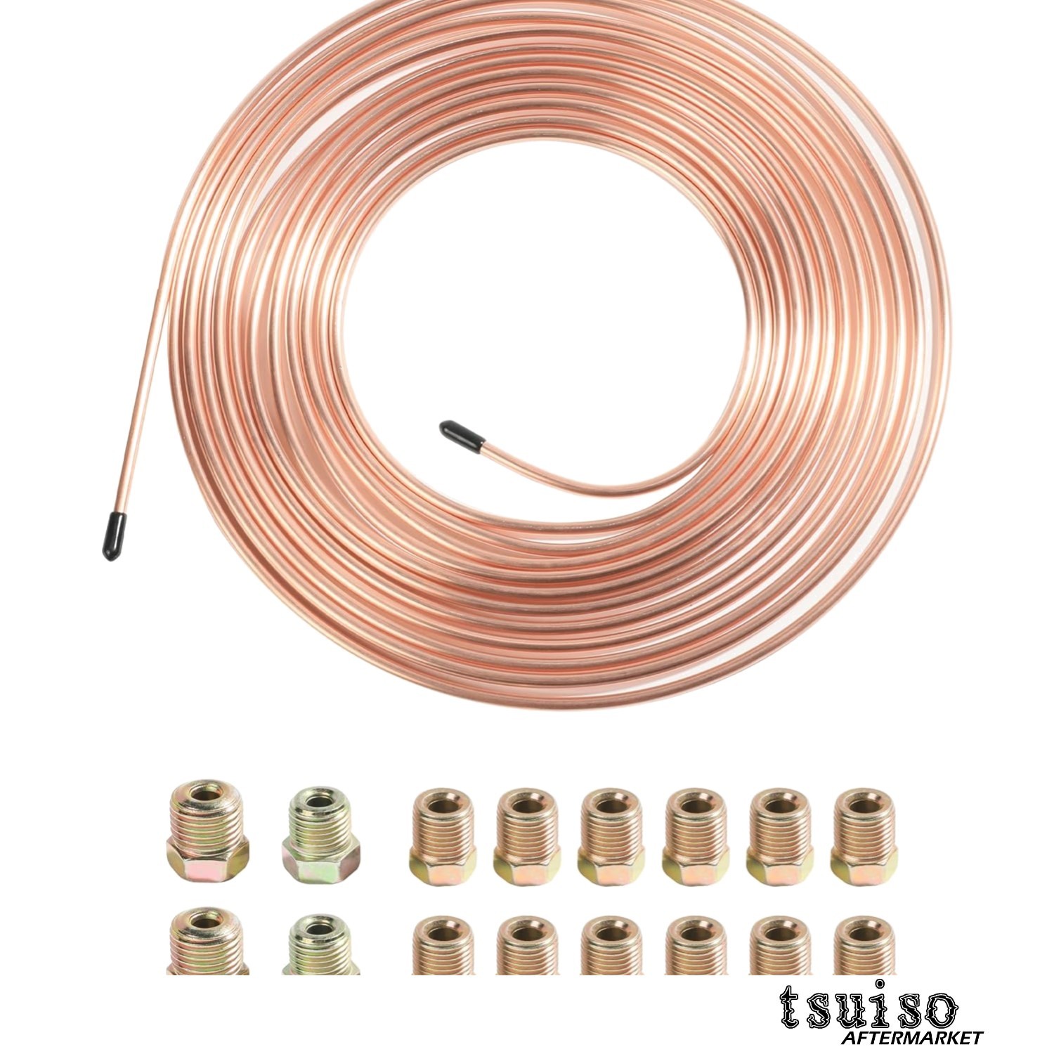 All-in-One 25 Ft Brake Line Tubing Kit with 16 Fittings & Flexible Copper Design