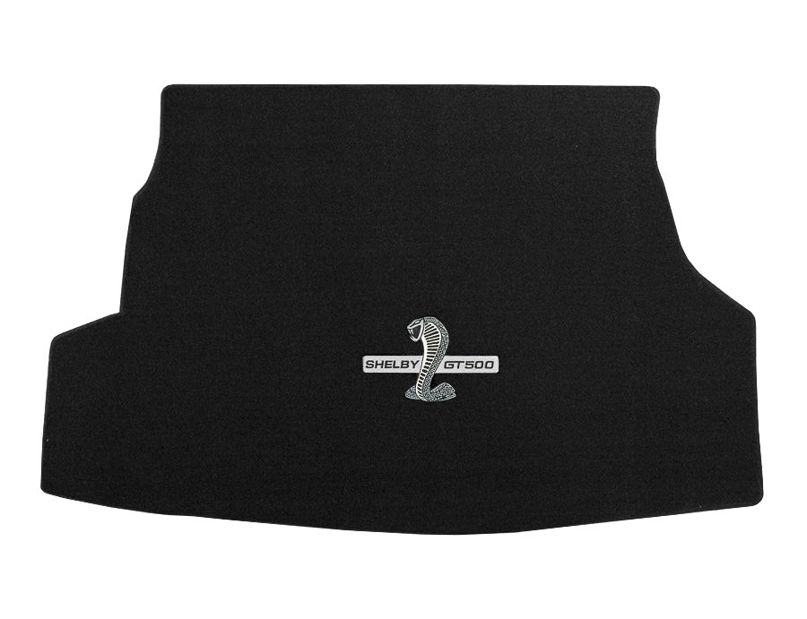 2010-2014 GT500 Convertible Black Rear Trunk Mat NO Shaker - Shelby & Cobra Logo