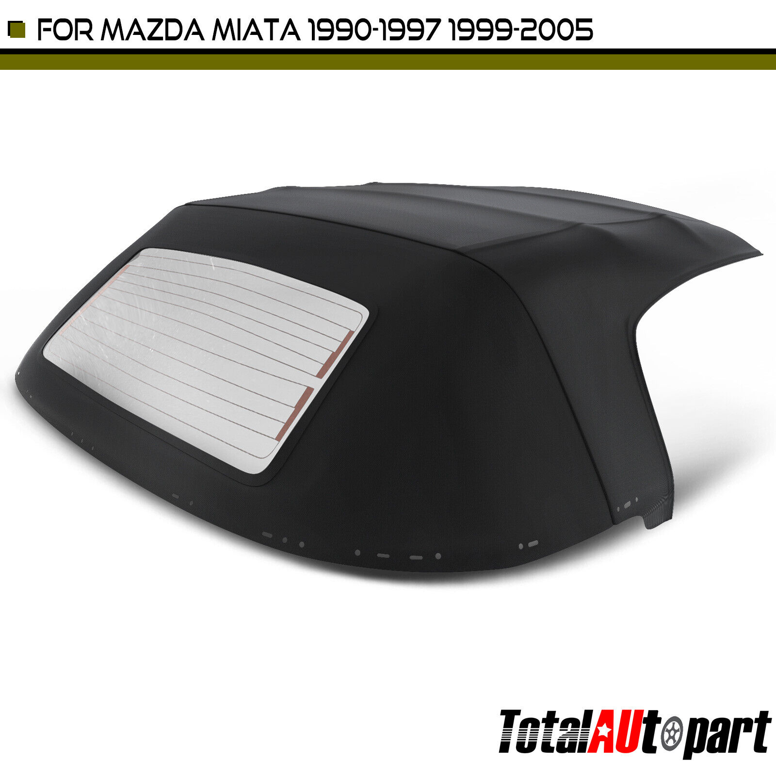 New Black Convertible Soft Top for Mazda Miata 1990-1997 99-05 w/ Glass Window