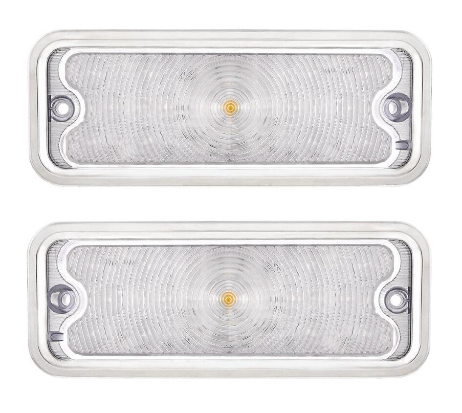 (2) 1973-1980 Chevy & GMC Truck Amber LED / Clear Lens Parking Lights