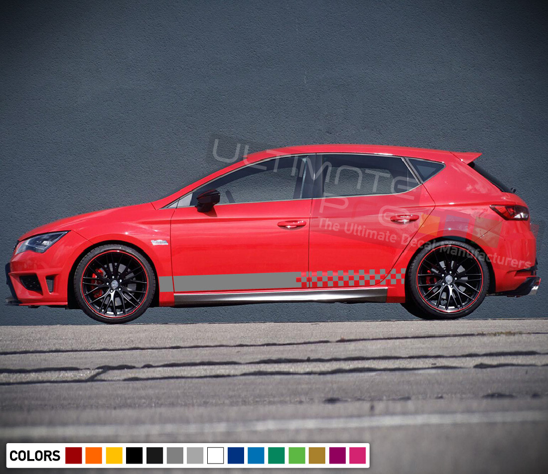 Stripes Decal kit for Seat Leon CARBON light mirror lip tune head cover Belt Lip