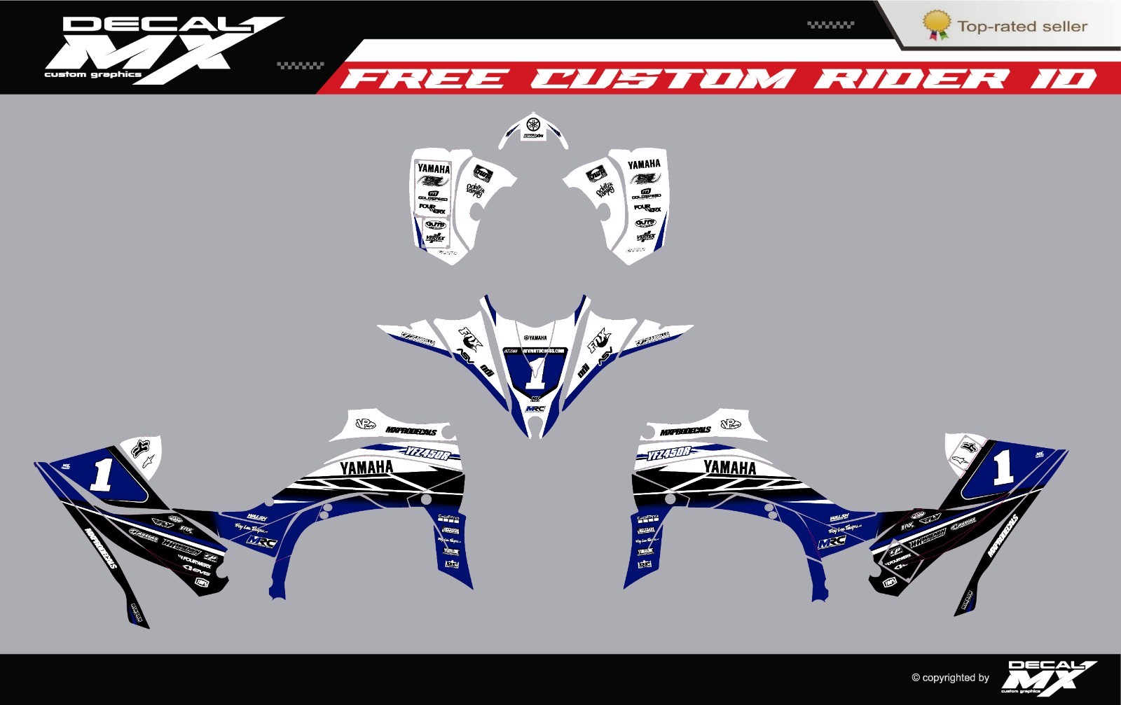 Fits YAMAHA YFZ450R 450X (2014 to 2024) graphic kit decals stickers racing yfz