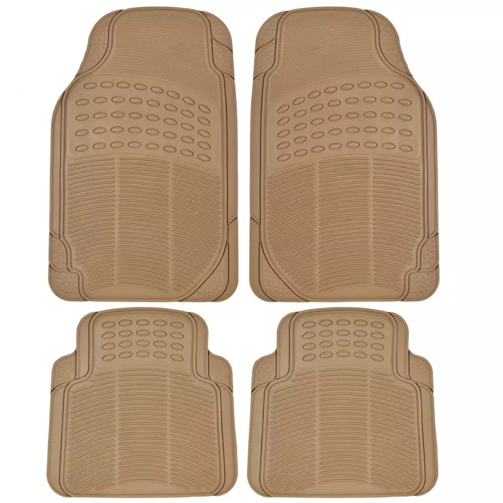 Complete (1st, 2nd, 3rd Row & Cargo) Set All Weather Sturdy Rubber Mats Beige Complete (1st, 2nd, 3rd Row & Cargo) Set All Weather Sturdy Rubber Mats Beige