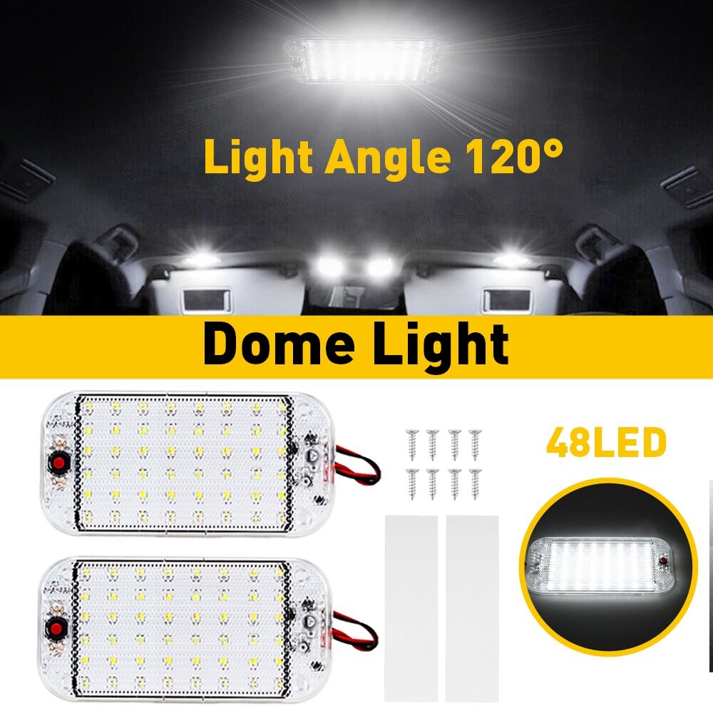 2x 12V Car 48-LED Interior Roof Light Ceiling Dome Lamp RV Camper Trailer Truck
