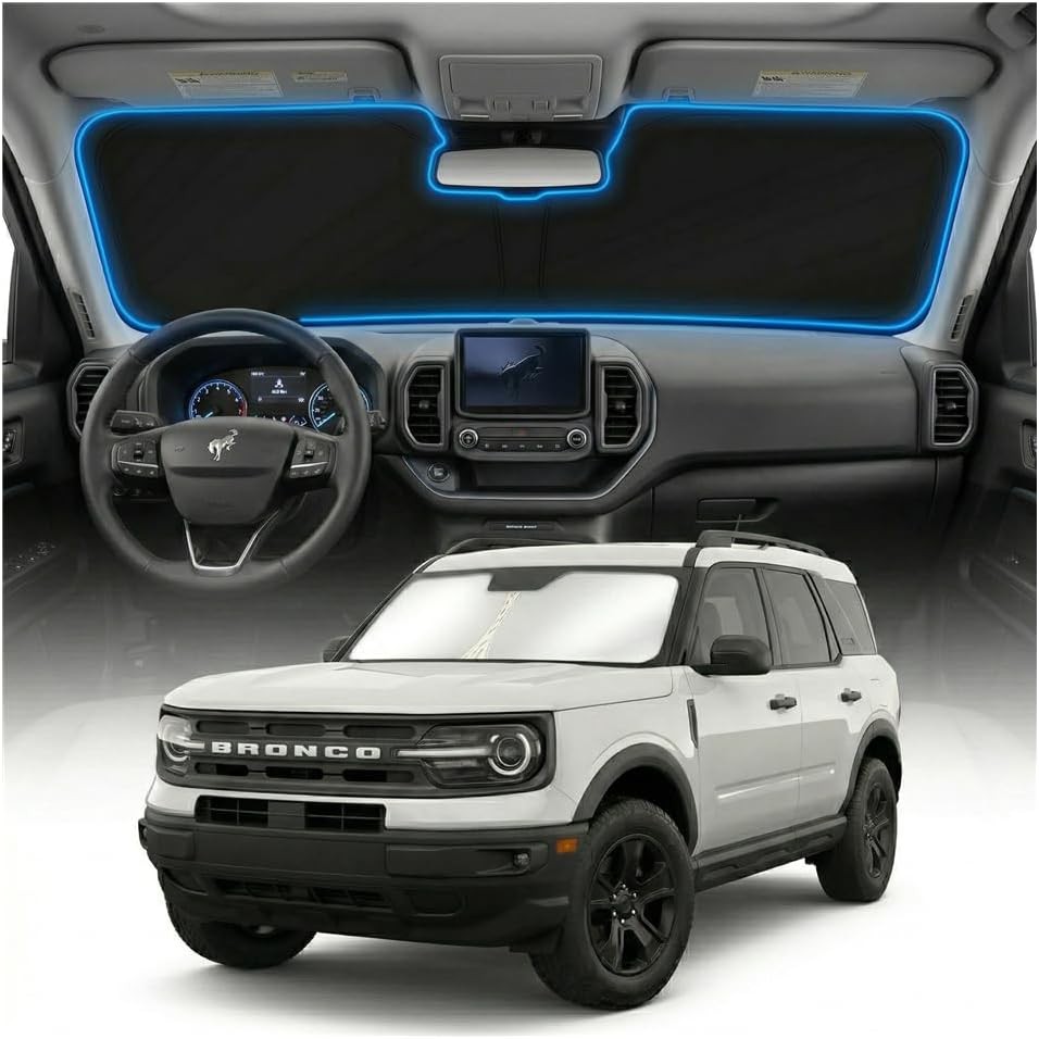 Foldable Sun Shade Windshield Cover for Ford Bronco Sports 2021-2025 - UV Protec