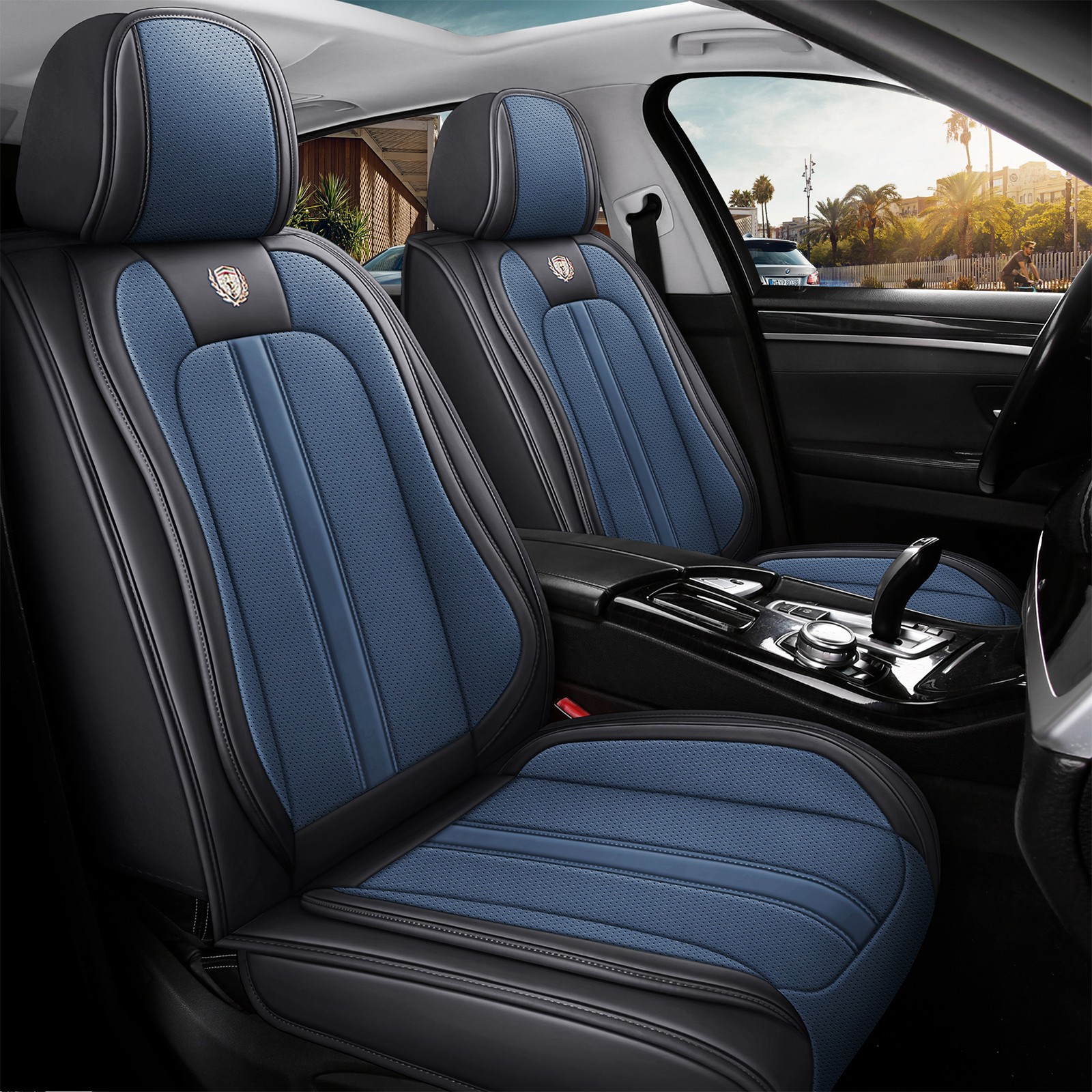 Luxury Nappa Leather Car Seat Covers Front Rear Full Set Protector For Toyota