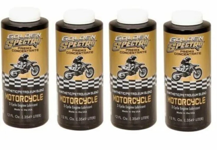 Golden Spectro 2-Cycle Semi-Synthetic Pre Mix Motorcycle Oil (4) 12oz Bottles