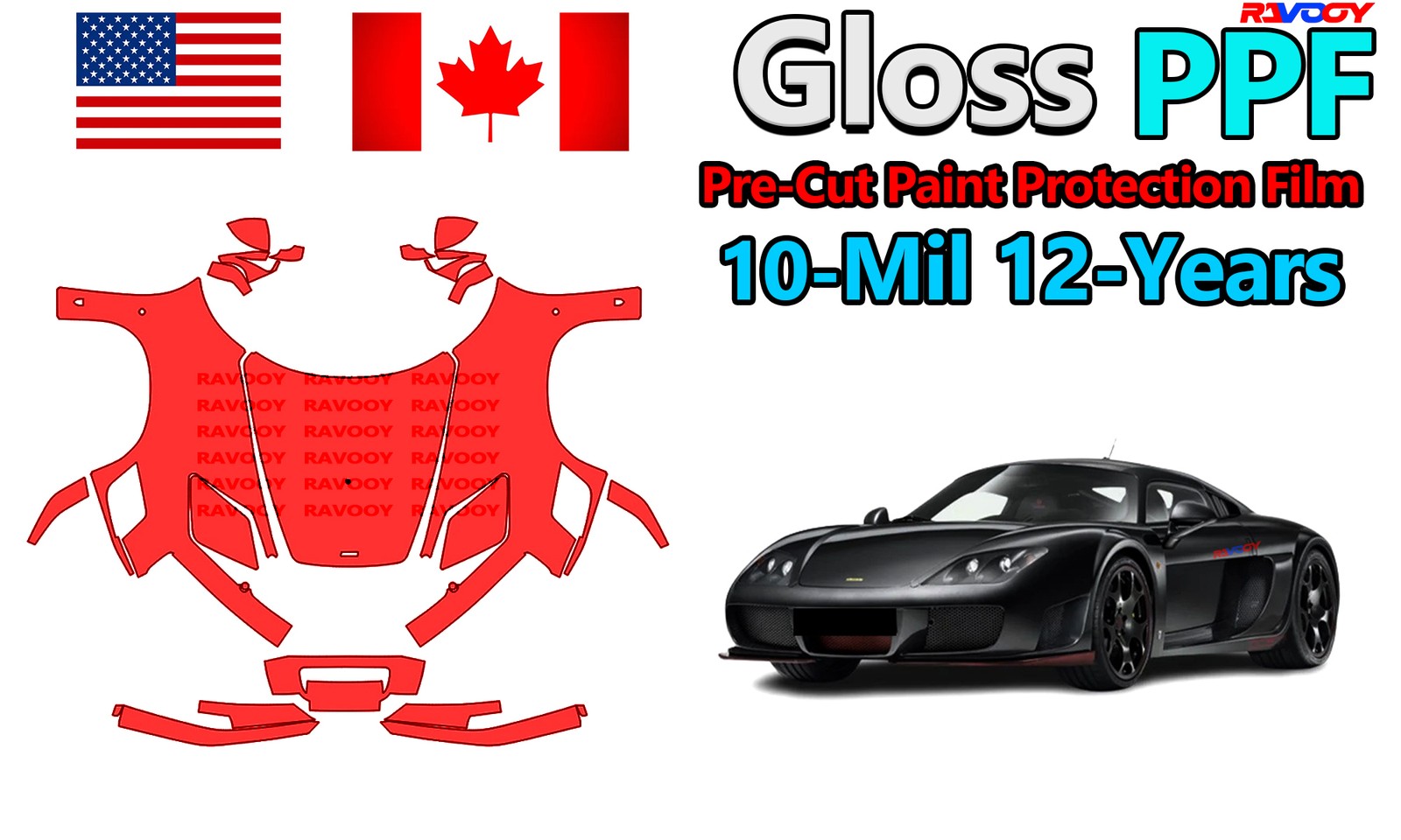 PreCut PPF Paint Protection Film For Noble M600 Carbon Sport 2021-2026 8.5mil