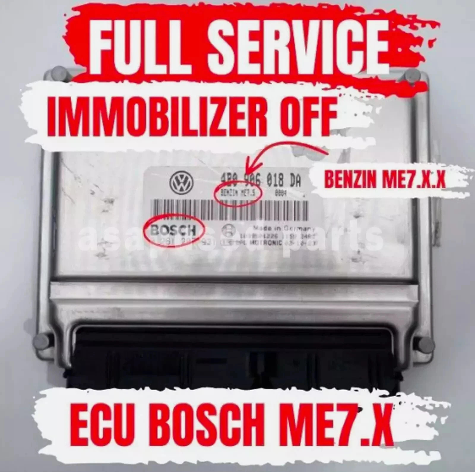 Immobilizer Delete IMMO OFF  SERVICE For VW AUDI Volkswagen ME7.1  ME7.5 ME7.1.1