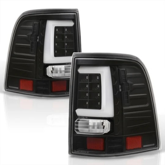 For 02-05 Ford Explorer LED Bar Tail Lights Black Housing Clear Len White Tube