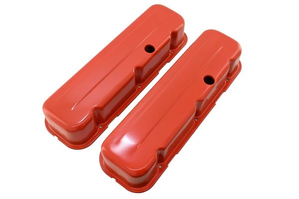 Orange Steel Tall Valve Covers For 65-95 Chevy Big Block 396 427 454 502 1 Hole