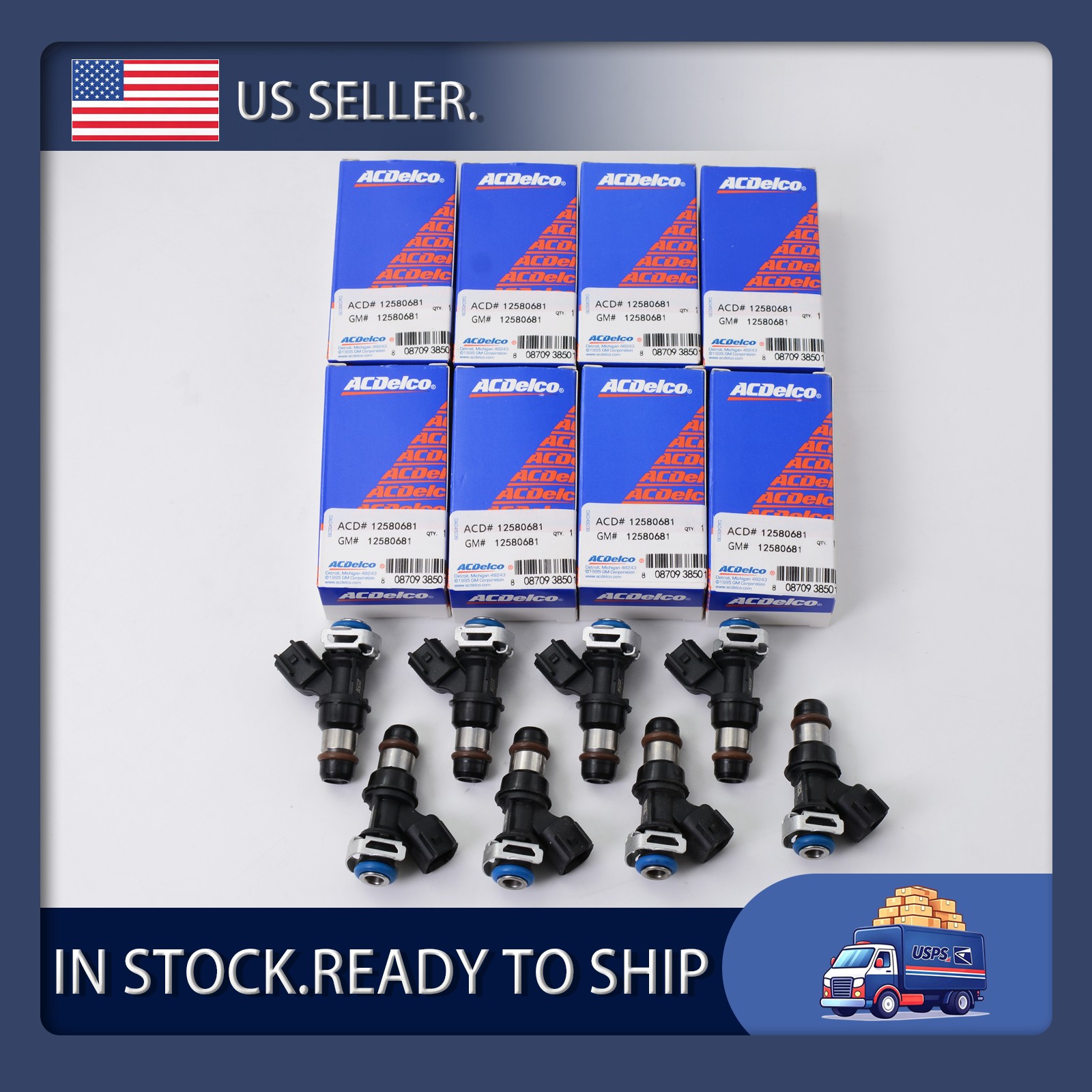 8pcs OEM Fuel Injector 12580681 For 2004-2010 Chevy GMC 4.8L 5.3L 6.0L 6.2L