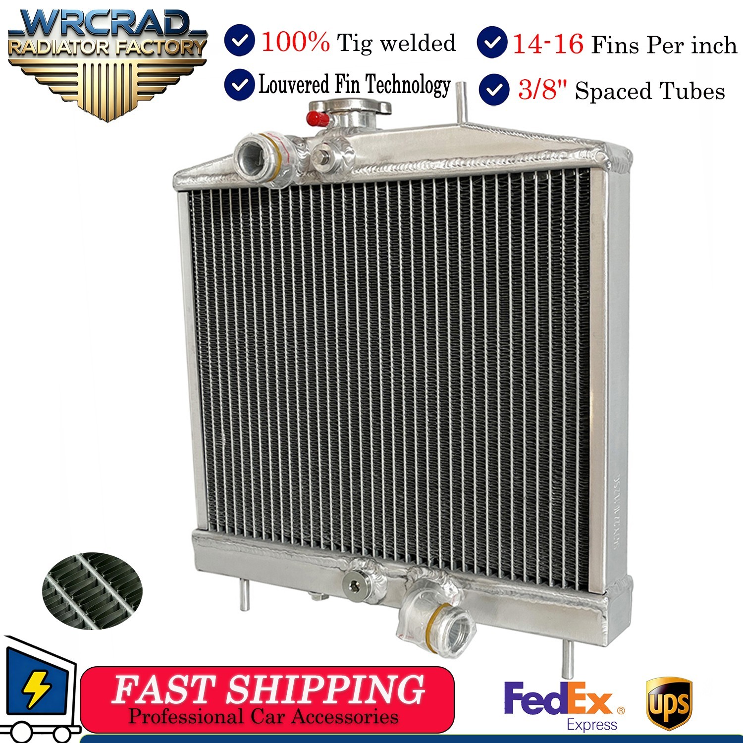 Full Aluminum Cooling Radiator For 1992-1995 Honda Civic EG W/K-Swap K20 K-Swap