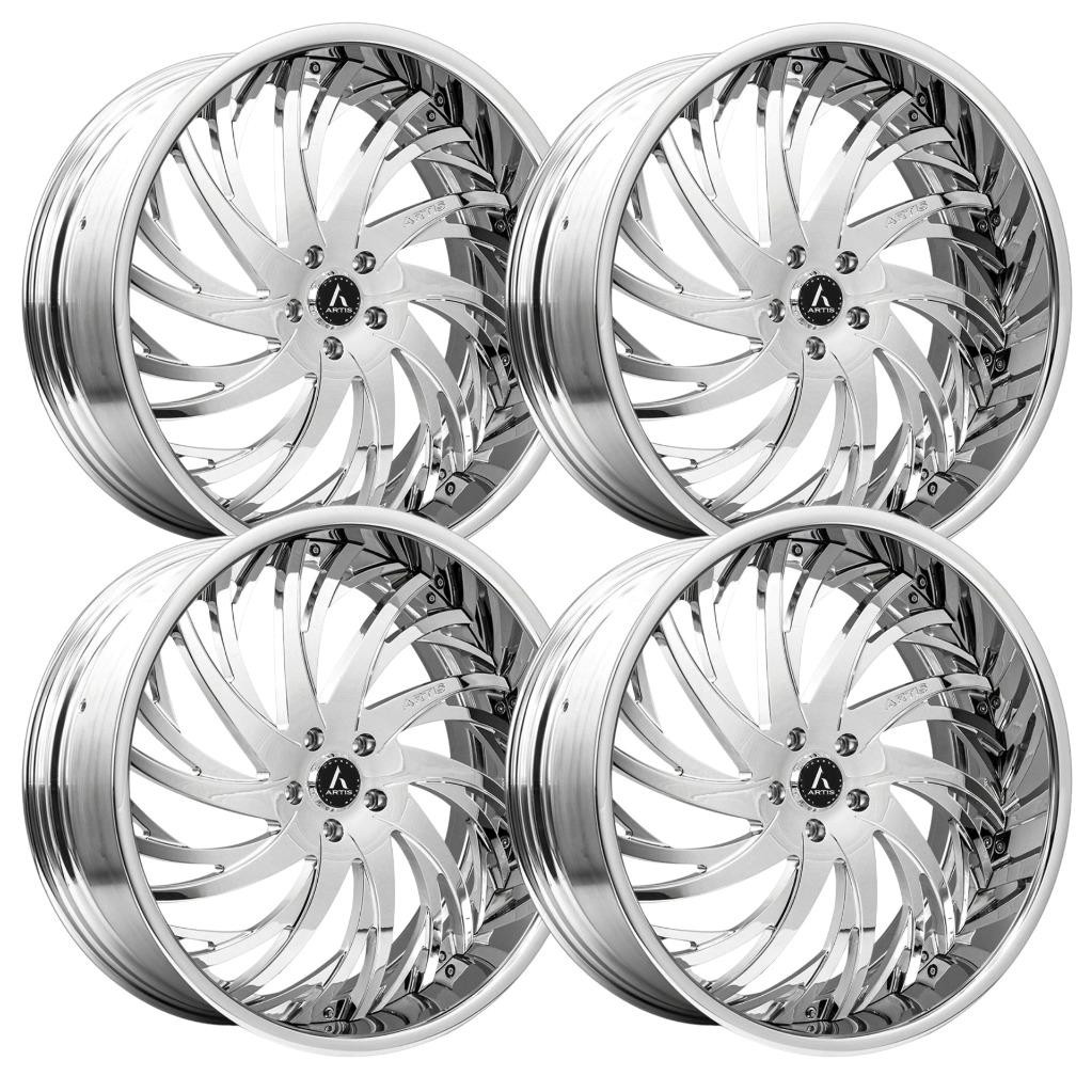 22 inch 22x10 Artis Decatur Chrome wheels rims 5x4.5 5x114.3 +15