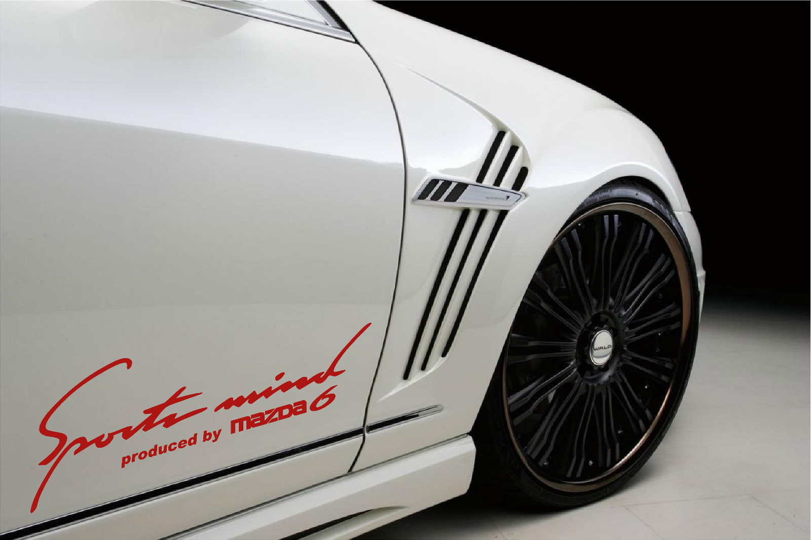 Sports Mind Produced by MAZDA 6 Racing Decal sticker emblem logo RED Pair