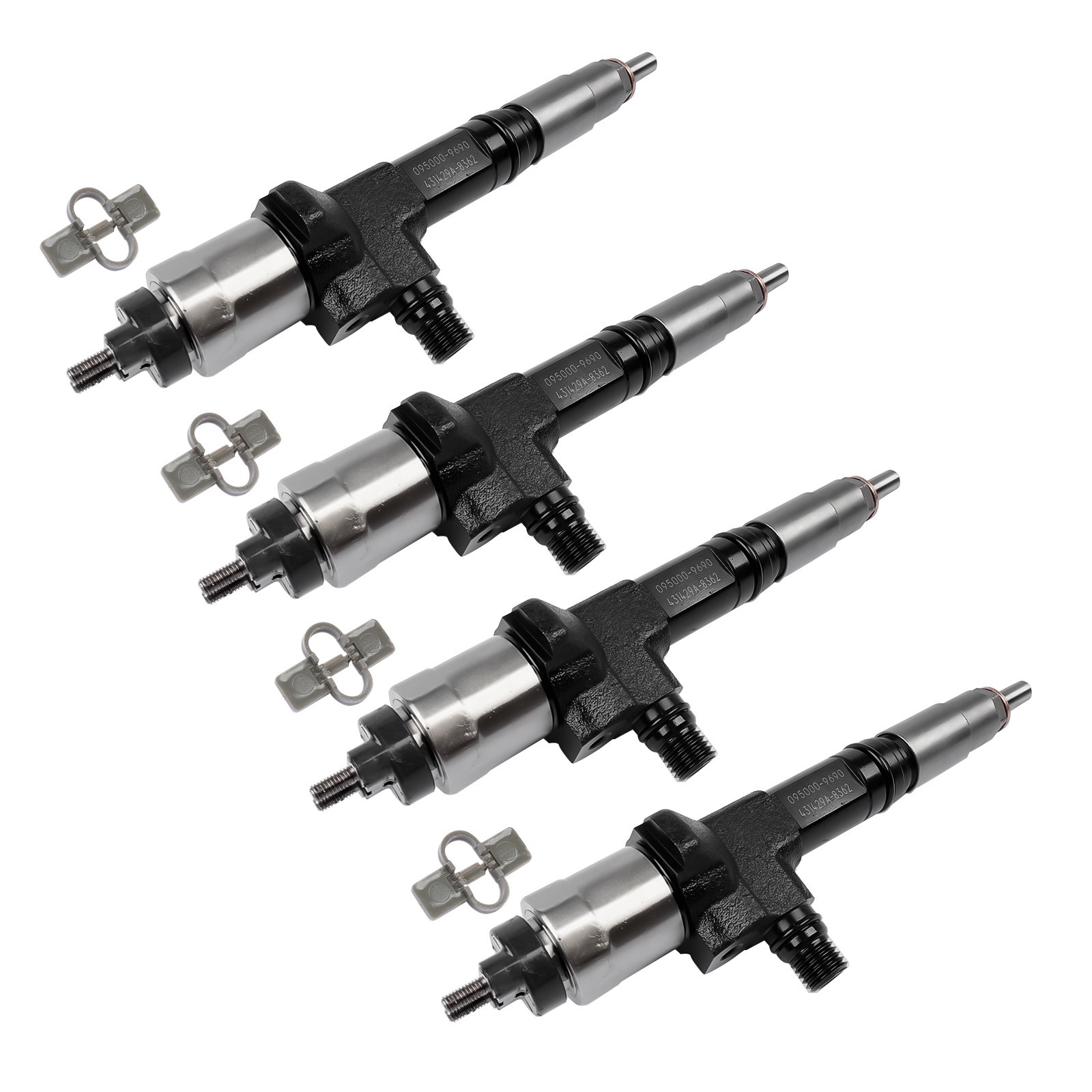 4 Pieces Diesel Fuel Injectors Black for Kubota V3800 V3800T Models 1J50053051