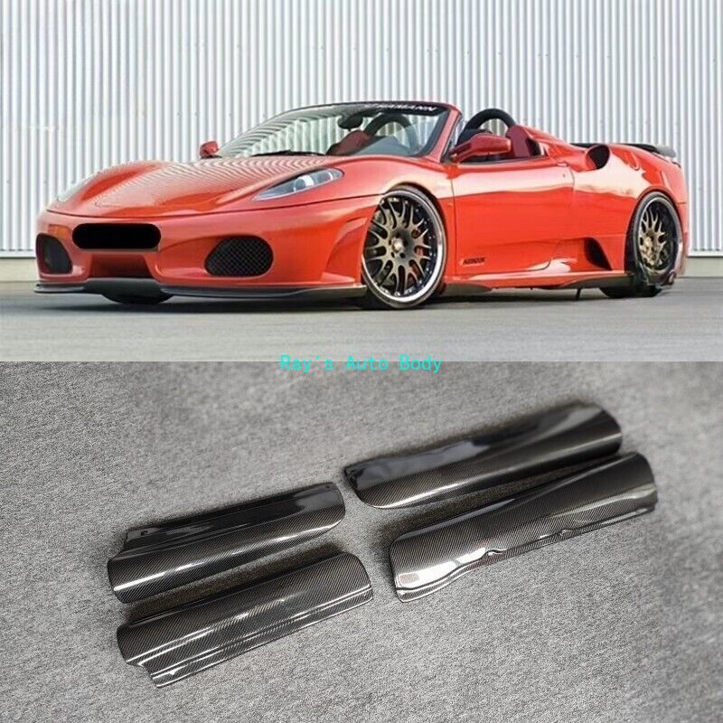 Fits For Ferrari F430 Spider Coupe Carbon Fiber Side Step Sideskirts Cover Lip