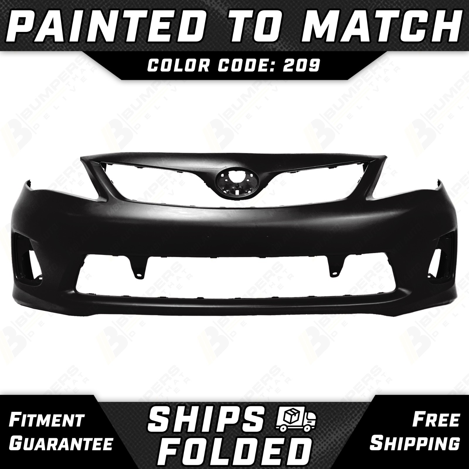 NEW Painted *209 - Black* Front Bumper Cover Fascia for 2011-2013 Toyota Corolla