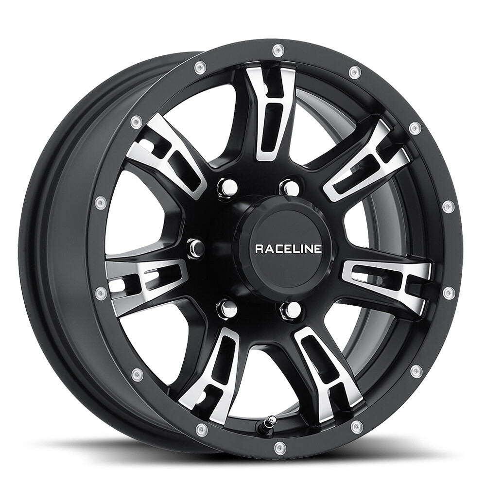 RACELINE 840 Arsenal Trailer 16X6 6X139.7 Offset 0 Black Machined (Qty of 1)