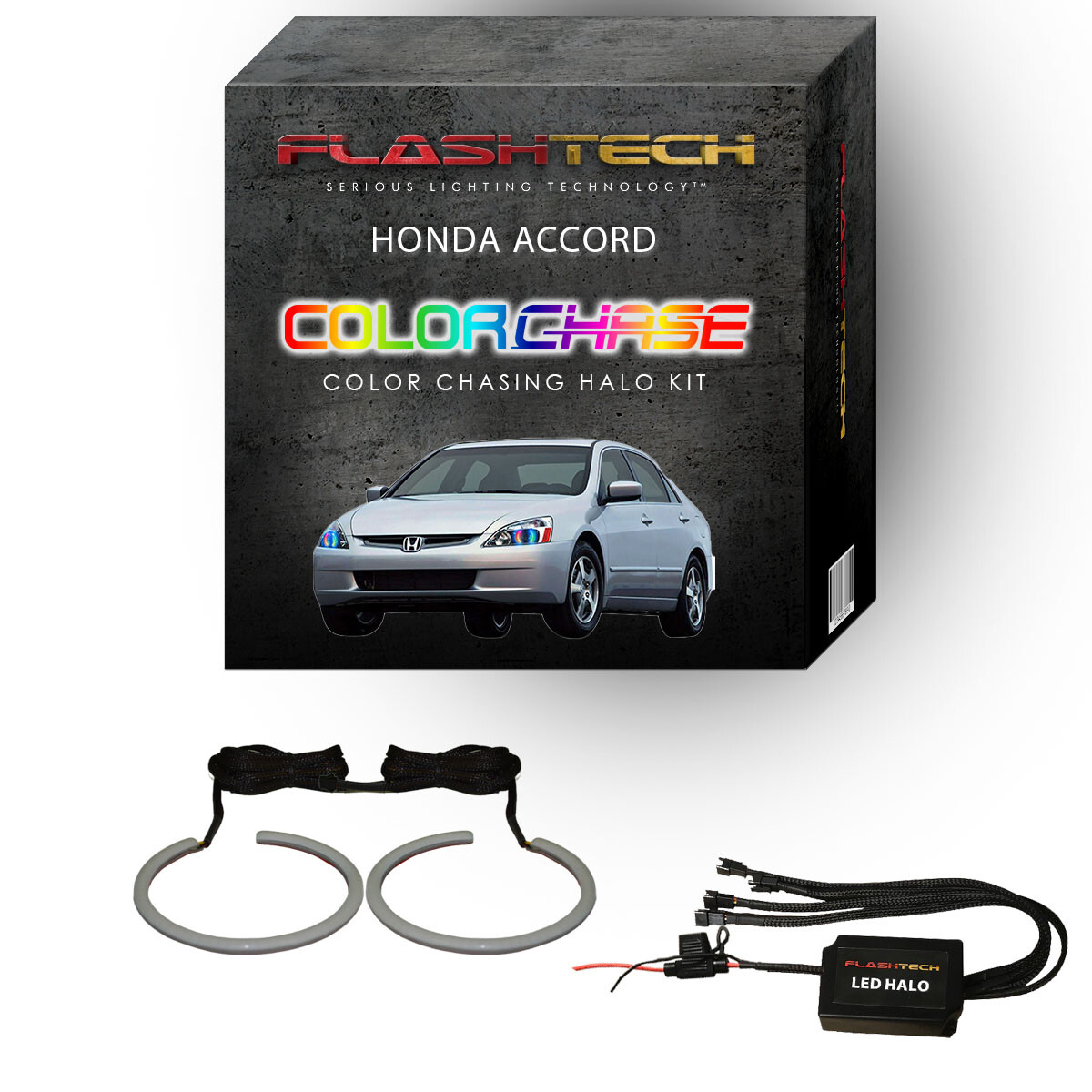 Dream Color Chasing Dynamic LED Halo kit for 2003-2007 Honda Accord Headlights