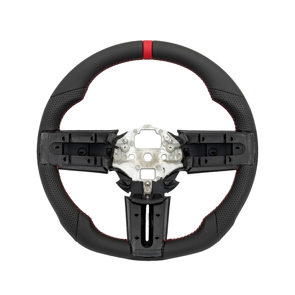 Revesol 3D Red Ring custom stitch Steering Wheel for  2005-2009 FORD MUSTANG GT