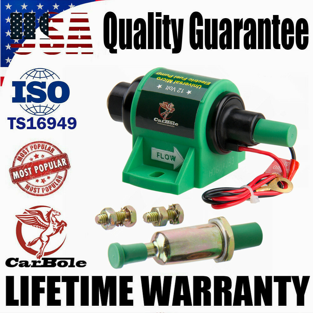 Universal 12V Inline Micro Electric Fuel Pump Diesel Petrol 4-7 PSI Low Pressure