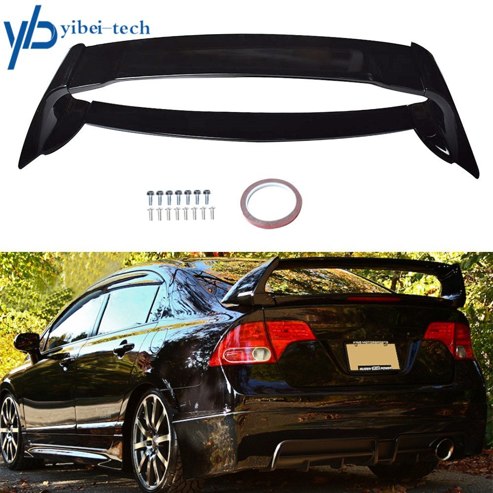 For Honda Civic 4DR 2006-2011 Sedan Painted Mugen Style 4Pcs Trunk Wing Spoiler