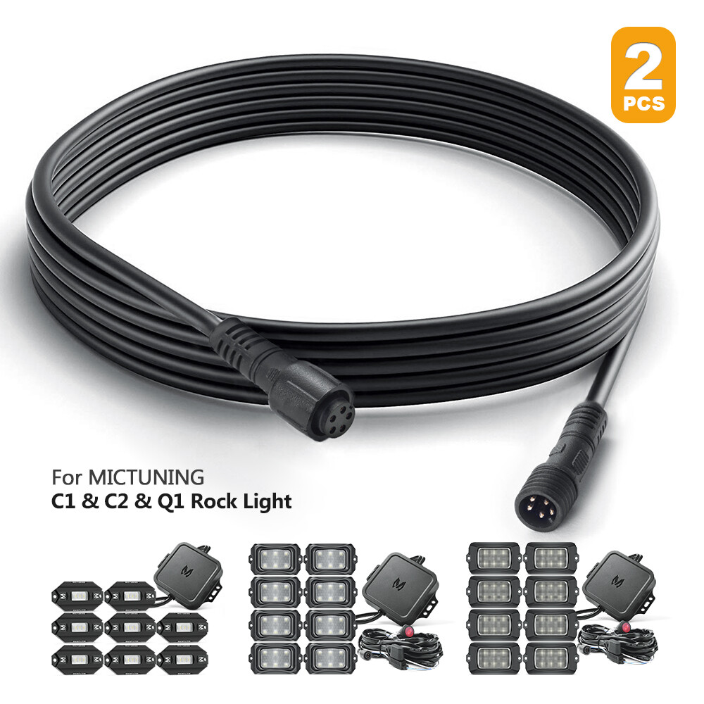 MICTUNING 2X 3Pin/4Pin/5Pin Extension Cords Cable For RGBW RGBIC Led Rock Lights MICTUNING 2X 3Pin/4Pin/5Pin Extension Cords Cable For RGBW RGBIC Led Rock Lights