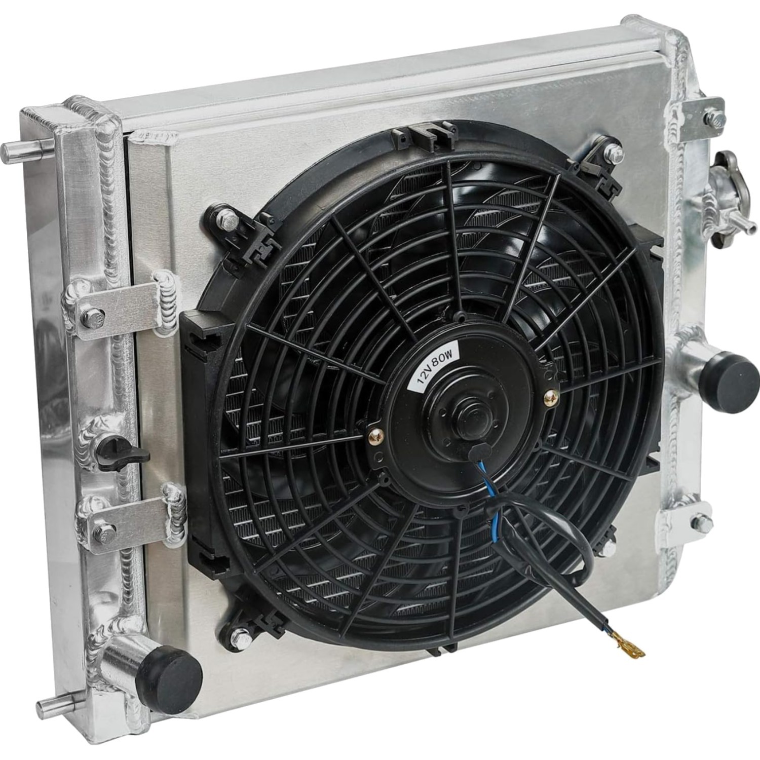 Blackhorse Racing Aluminum Racing Radiator 2 Row 12V Fan Shroud